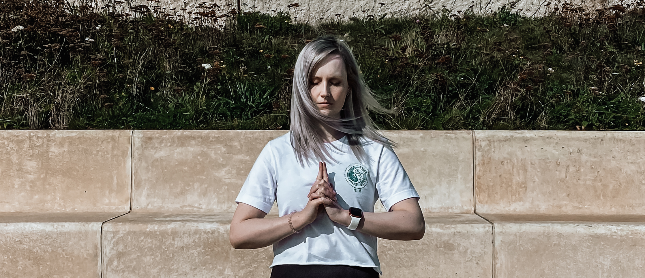 A girl doing standing meditation